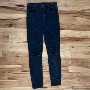 Women's American Eagle AE Next Level High-Waisted Black Jeans size 6 regular LN